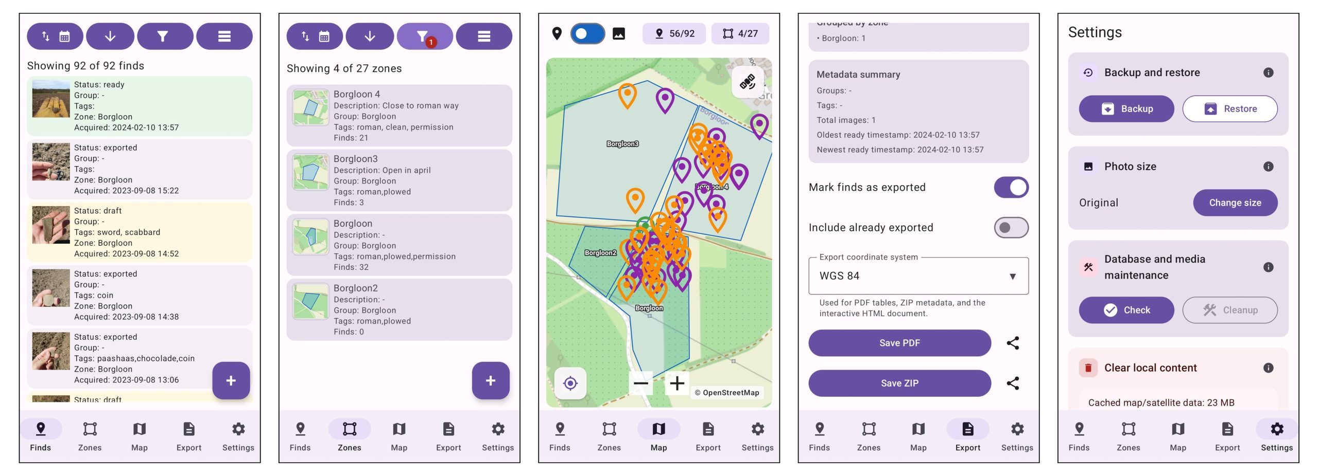 Vestigia app overview